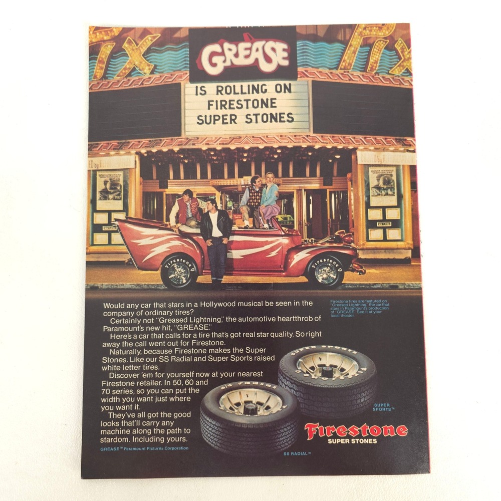 Vintage Grease Movie Car Hot Rod Print Ad Classic Custom Coupe 1978 Advertising